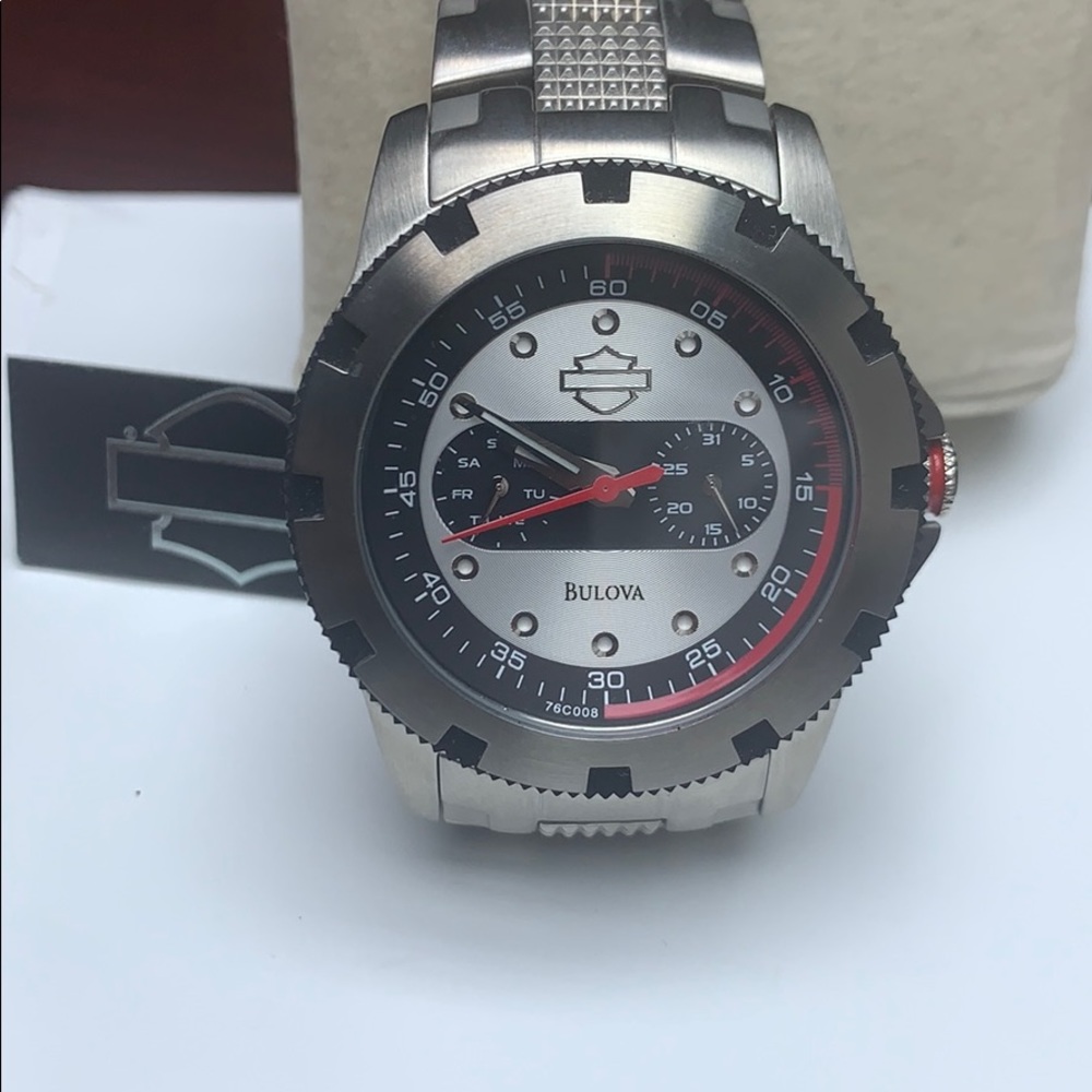 Harley Davidson Bulova stainless steel watch